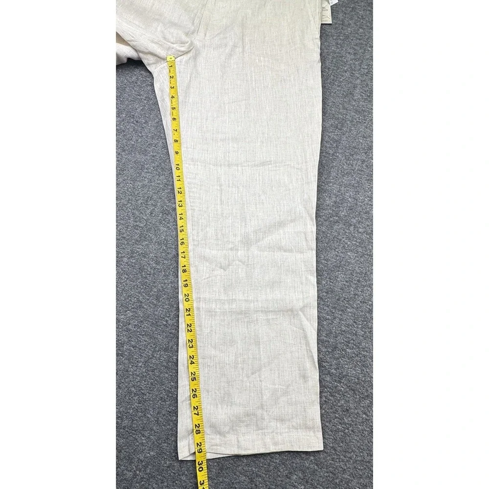 Tasso Elba Island Pants 100% linen straight leg 36x30 New Beige Wedding Beach